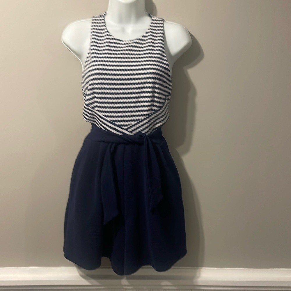Hutch blue and white romper